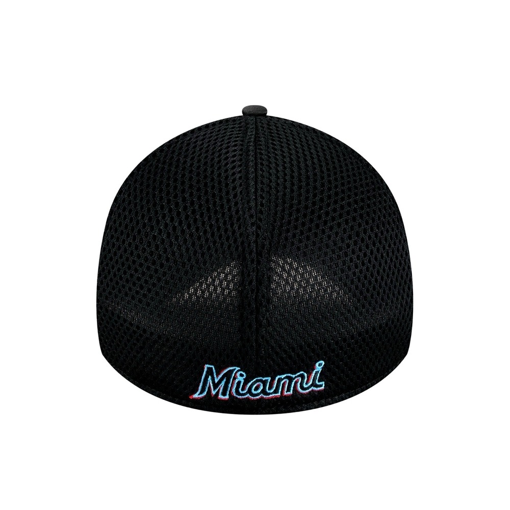 New Era Black Miami Marlins Subtle Camo 39THIRTY Flex Hat Cap (Sold out) - Picture 4 of 6